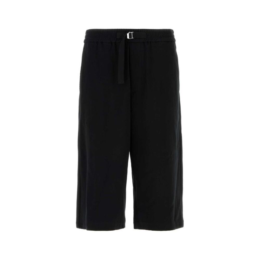 Ami Men Black Cotton Bermuda Shorts